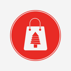 Christmas shopping bag vector icon sign symbol