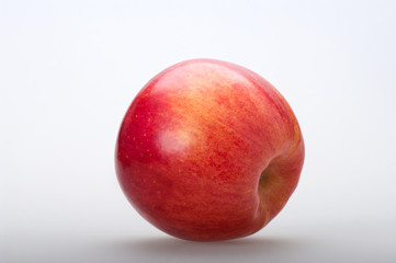 Red apple gala on white background. Front view.