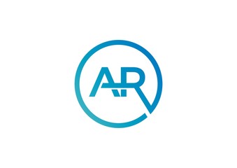 Initial letter AR logo concept in rounded shape 