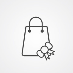 Christmas shopping bag vector icon sign symbol