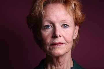 Mature woman with red hair