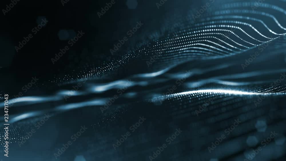 Poster 4k interesting abstract looped backgrounds with luminous particles with depth of field. suitable for