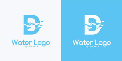 combination letter D and Water logo design concept