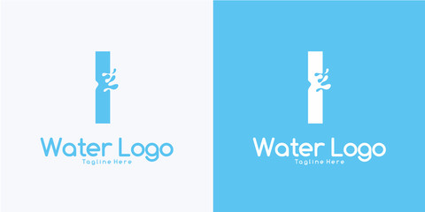 combination letter I and Water logo design concept