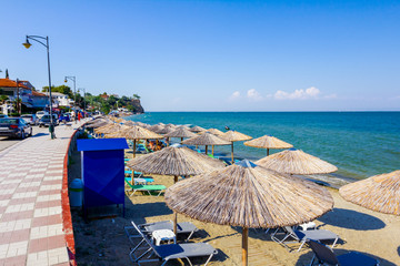 Promenade above public beach next to the coastline