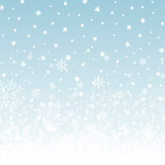 Naklejka na ściany i meble Christmas background with falling snowflakes. Vector