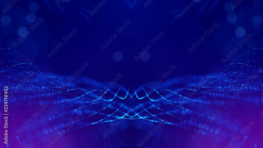 Poster 4k interesting abstract looped backgrounds with luminous particles with depth of field. suitable for