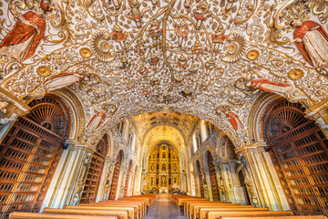 Stunning interior view of Santo Domingo Church in Oaxaca, Mexico