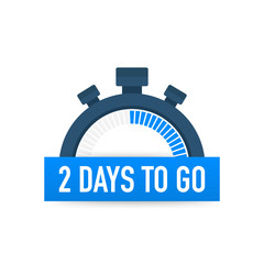 Two days to go. Time icon. Vector illustration on white background.