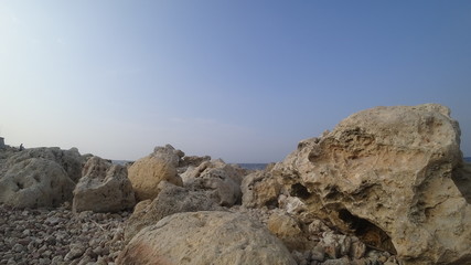 Fototapeta na wymiar Sea stones off the coast of the Black Sea