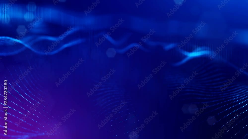 Poster 4k interesting abstract looped backgrounds with luminous particles with depth of field. suitable for