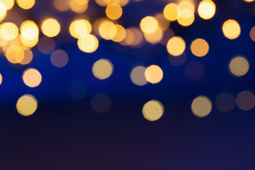 blue and golden abstract bokeh background