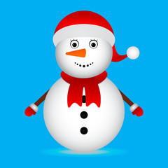 Christmas Snowman on blue background Christmas Characters