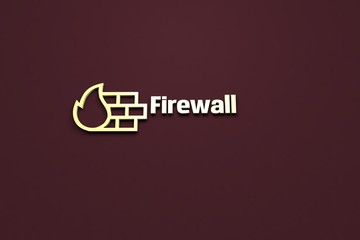 Illustration of Firewall with yellow text on brown background