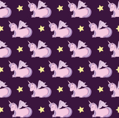 cute unicorns of fairy tale pattern