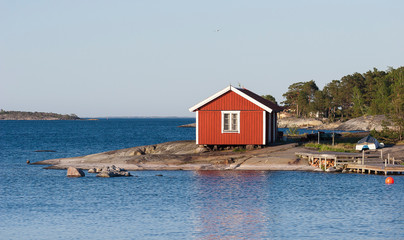 Rocky landscape near Ringsön Island, Stockholm archipelago, sweden