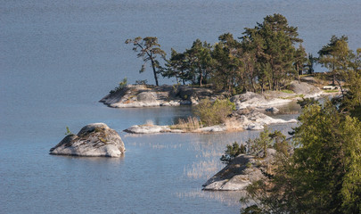 aerial view on Napoleon viken, a famous bay in the Stockholm Skerry garden, Sweden