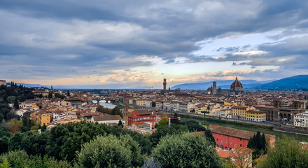 Fototapeta premium Dawn over Florence. View from Michelangelo square. Italy.