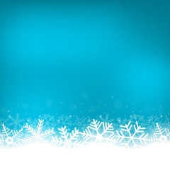 Fototapeta premium Christmas blue background with snowflakes