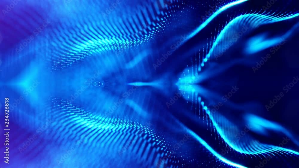 Poster 4k interesting abstract looped backgrounds with luminous particles with depth of field. suitable for