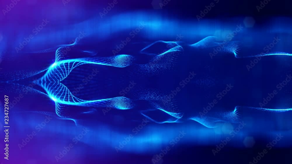 Poster 4k interesting abstract looped backgrounds with luminous particles with depth of field. suitable for
