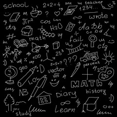 School background with doodles