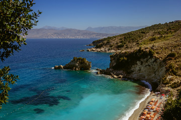 Beautiful beach for a holiday in Albania. Ionian Sea