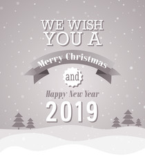 Merry Christmas vintage greeting card.