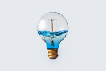 Light bulb filled with water