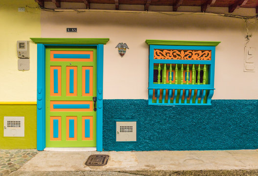 Colourful colonial architecture in Jerico, Antioquia, Colombia