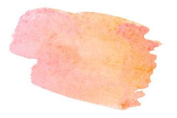 orange red watercolor stain