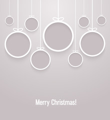 Hanging Christmas balls.