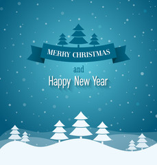 Merry Christmas vintage greeting card.