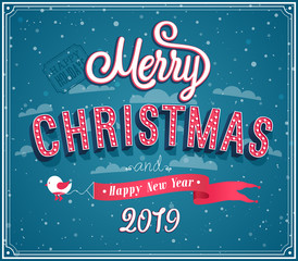 Merry Christmas typographic design.