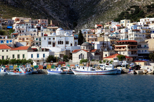 The harbour of Pothia, Kalymnos, Dodecanese, Greek Islands, Greece