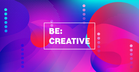 Bright Neon Gradient Overlay Futuristic Vector Pattern. Simple Main Web Page Iridescent Geometric Design. Fluid Color Retro Tech Glitch Circles Cover. Festival Poster Business Internet Background.