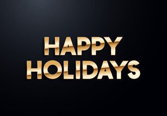 Holiday letters with gold effects. High quality vector illustration