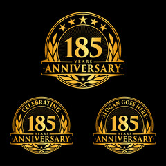 185 years anniversary set. 185th celebration logo collection. Vector and illustration. 
