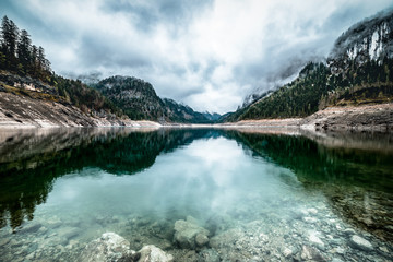 Snow storm at Gosausee