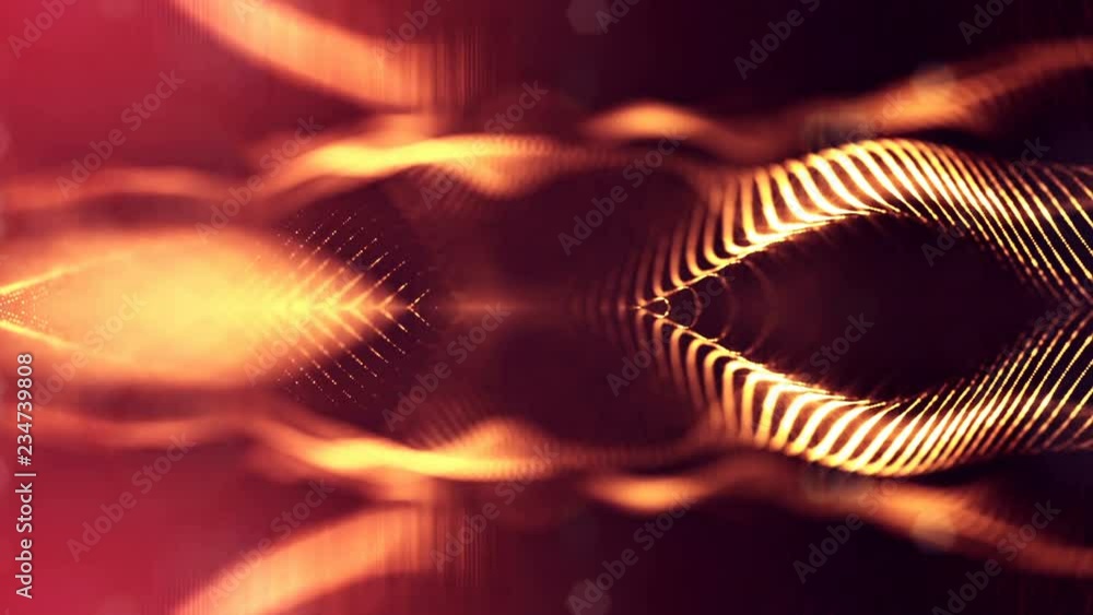 Poster 4k interesting abstract looped backgrounds with luminous particles with depth of field. suitable for