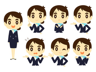 フライトアテンダント（CA・キャビンアテンダント・スチュワーデス・客室乗務員）ポーズセット