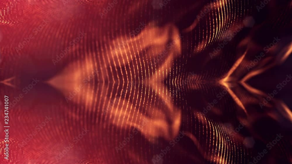 Poster 4k interesting abstract looped backgrounds with luminous particles with depth of field. suitable for