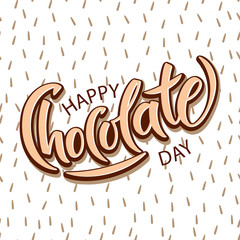 Hand drawn Happy chocolate day typography lettering