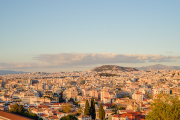 Athenes panorama, view from the acropolis, tourist place. Greece. Europe