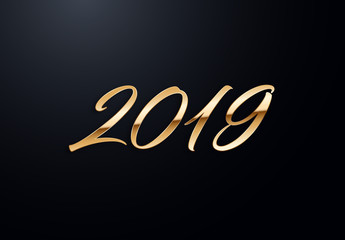 Holiday letters with gold effects. High quality vector illustration