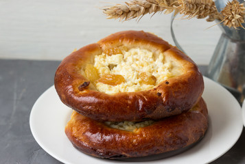 Homemade pies with cottage cheese.