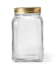 Empty jar isolated on white background