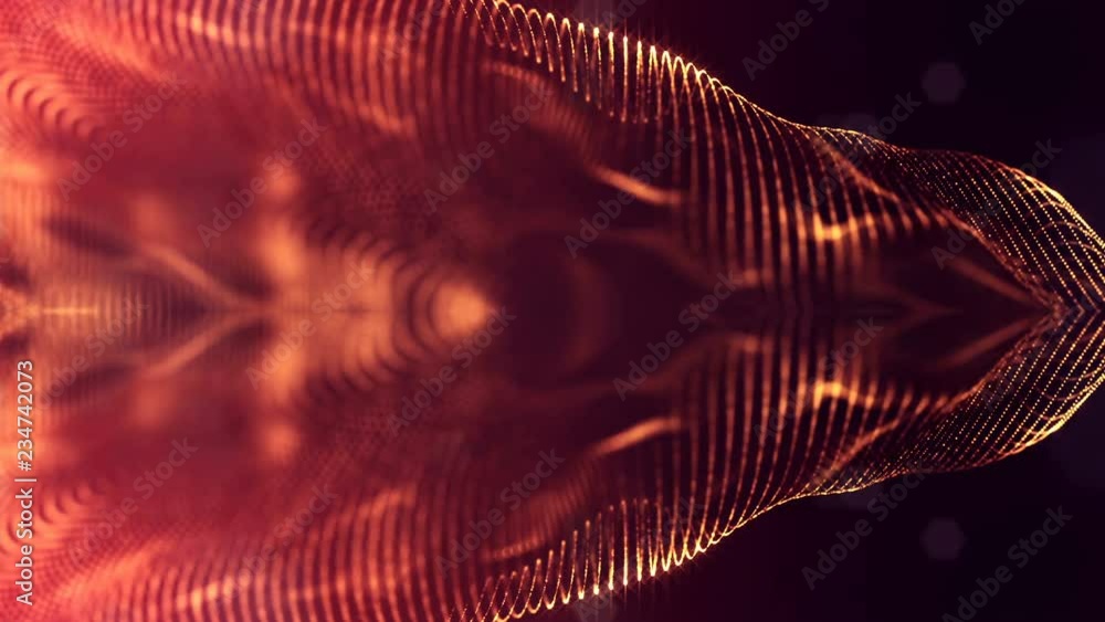 Poster 4k interesting abstract looped backgrounds with luminous particles with depth of field. suitable for