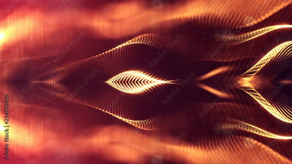 Poster 4k interesting abstract looped backgrounds with luminous particles with depth of field. suitable for