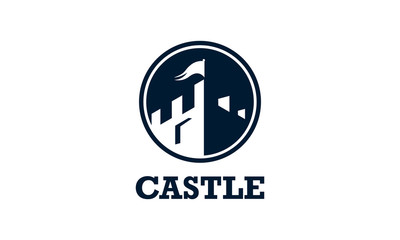 castle, logo, tower, fortress, icon, vector, design, symbol, abstract, circle, logotype, brick, concept, construction, element, defense, wall, shape, round, sign, medieval, technology, foundation, bui